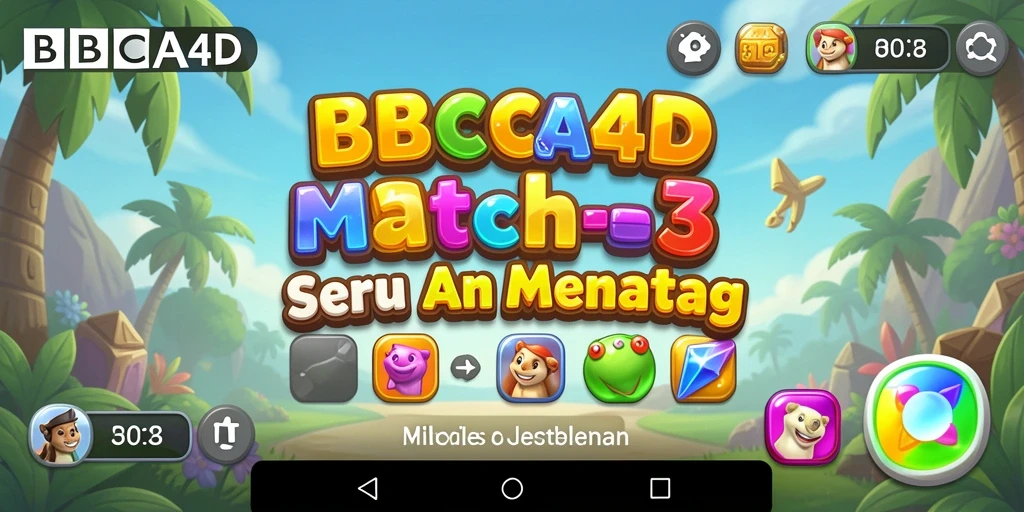 Tangkapan layar permainan BBCA4D menampilkan aksi match-3 yang seru.