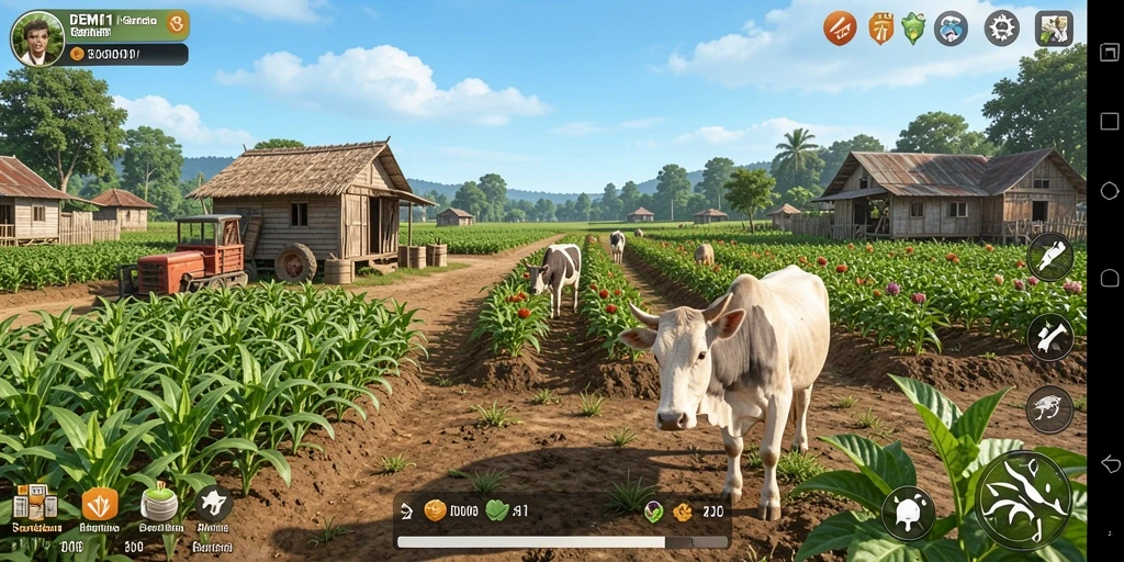 Gameplay seru dalam DEMI11 yang menampilkan pertanian virtual.