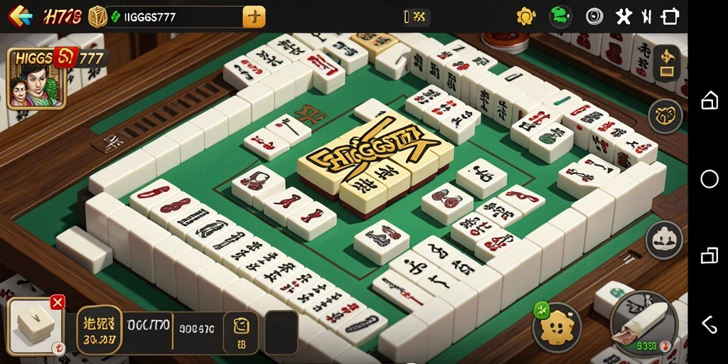 Tampilan gameplay HIGGS777 dengan desain ubin Mahjong yang cantik.