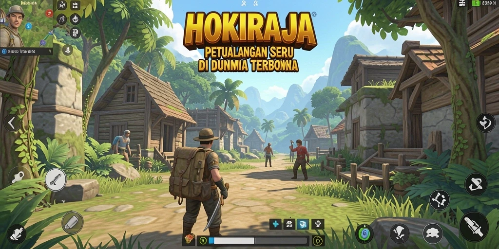Tampilan gameplay seru HOKIRAJA dalam dunia terbuka.