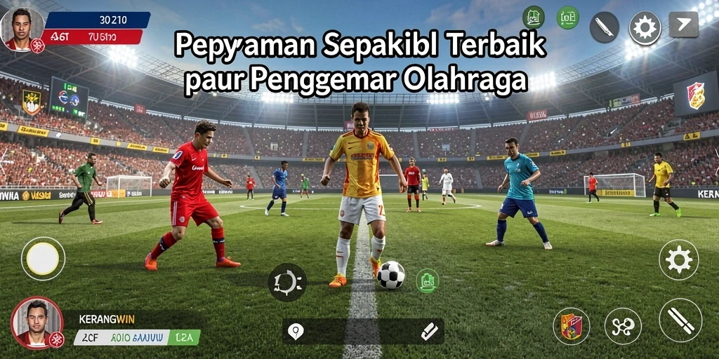 Tampilan gameplay seru dari KERANGWIN dalam pertandingan sepak bola.
