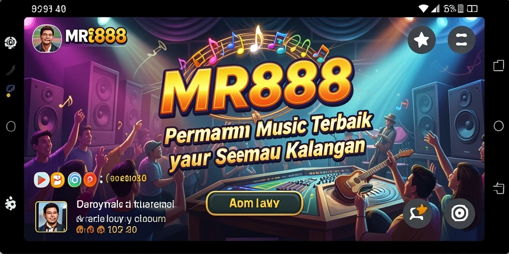 Tampilan gameplay MR888 yang mengasyikkan dan interaktif dengan musik.