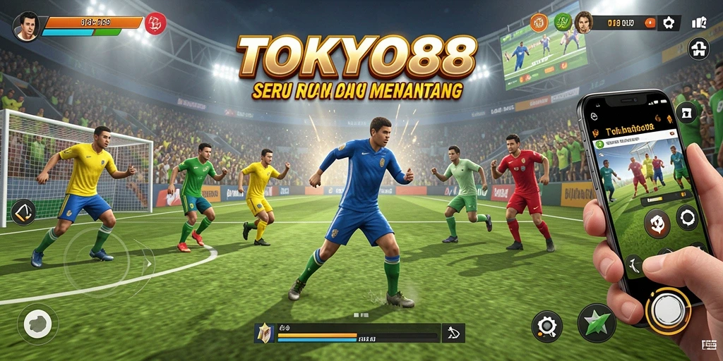 Screenshot dari gameplay seru dalam TOKYO88 menunjukkan aksi olahraga yang mendebarkan.