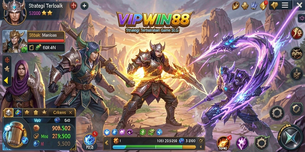Screenshot gameplay <strong>VIPWIN88</strong> menunjukkan pertempuran yang epik dengan strategi yang matang.