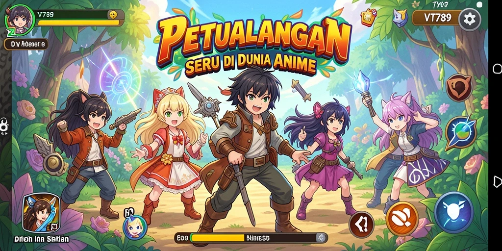 Screenshot menampilkan pertarungan seru dalam dunia Anime VT789.